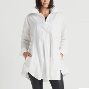 Planet By Lauren G White Smock Tunic Shirt